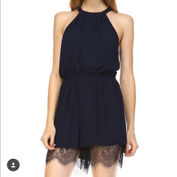 19 Cooper Pants - 19 Cooper Navy blue Romper racerback lace BNWT